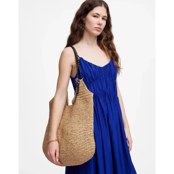 NWT Madewell The Straw Slouch Tote Natural Multi - Picture 3 of 3